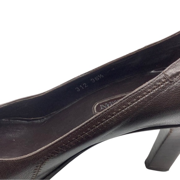 Giorgio Armani Brown Leather Silver Studded Pumps, 36.5 | 6 - Picture 4 of 10